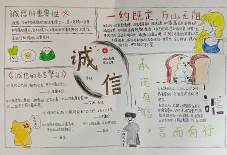 诚信为本 小学高年级”诚信“主题手抄报（8张）