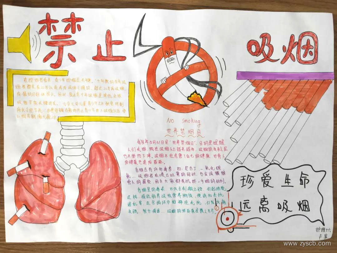 小学生世界无烟日手抄报简单又漂亮-图2
